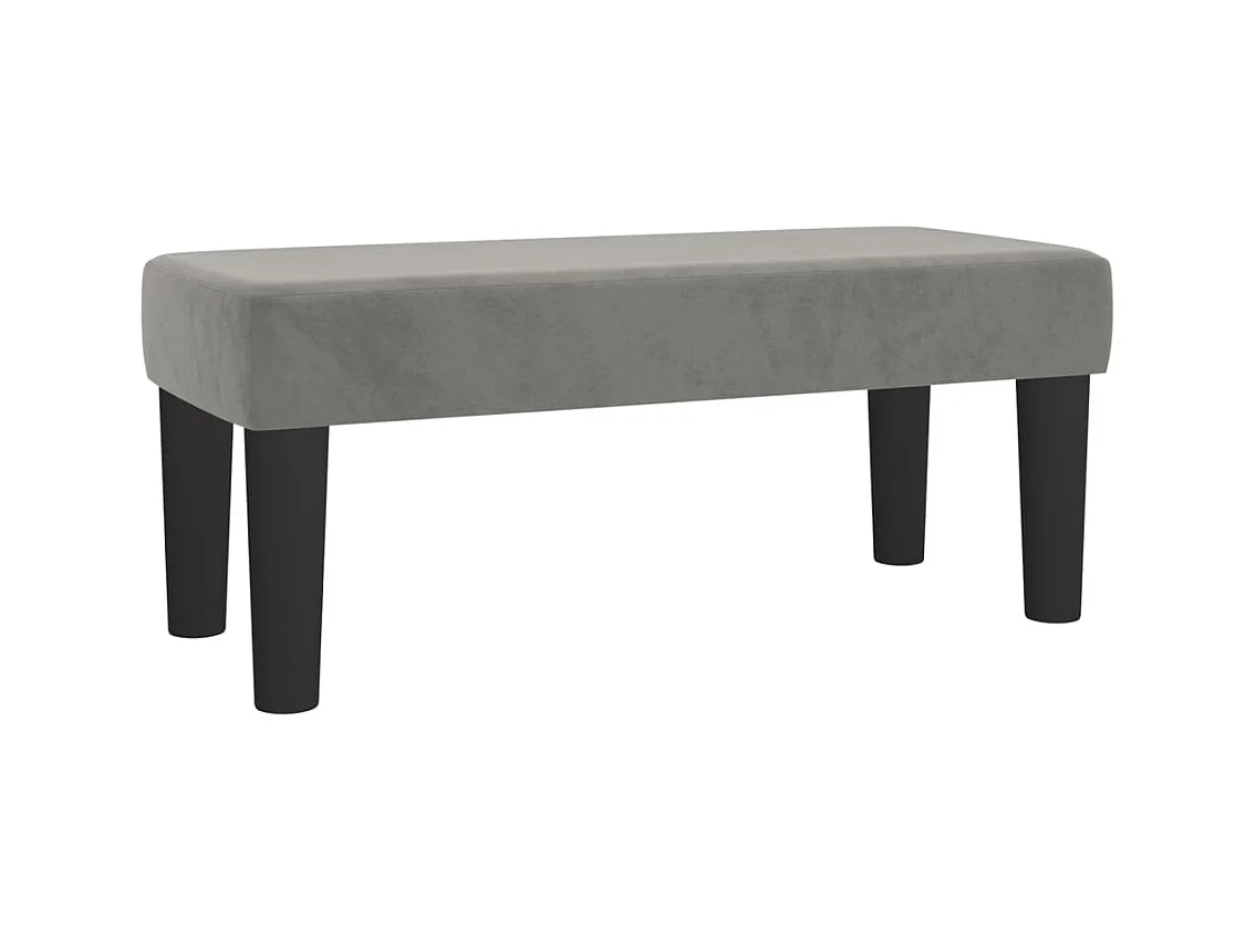 Lichtgrijze bank 70x30x30 cm fluweel