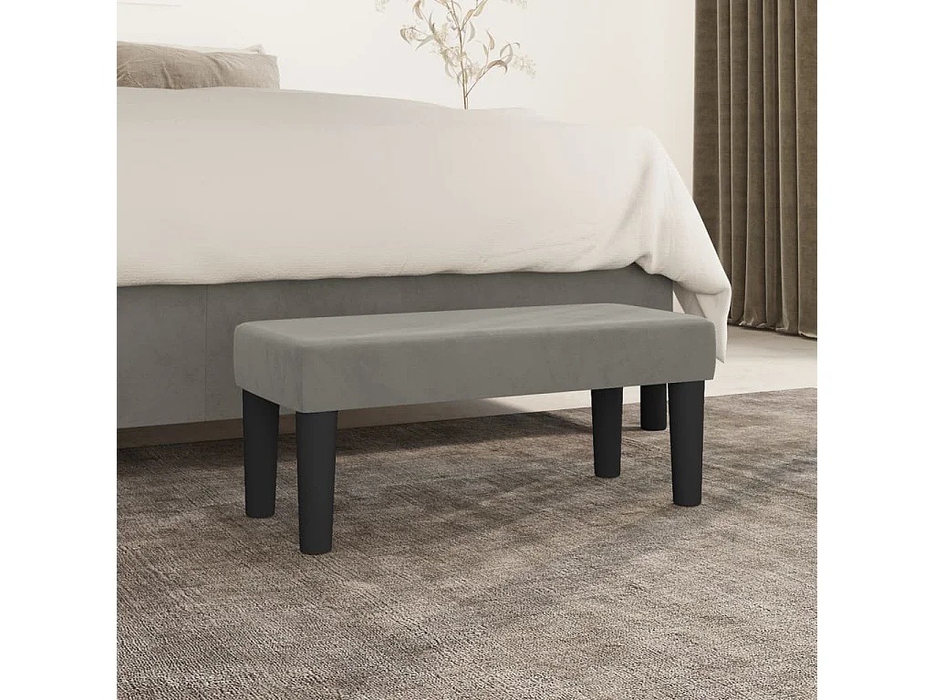 Banco Gris Claro 70x30x30 cm Terciopelo