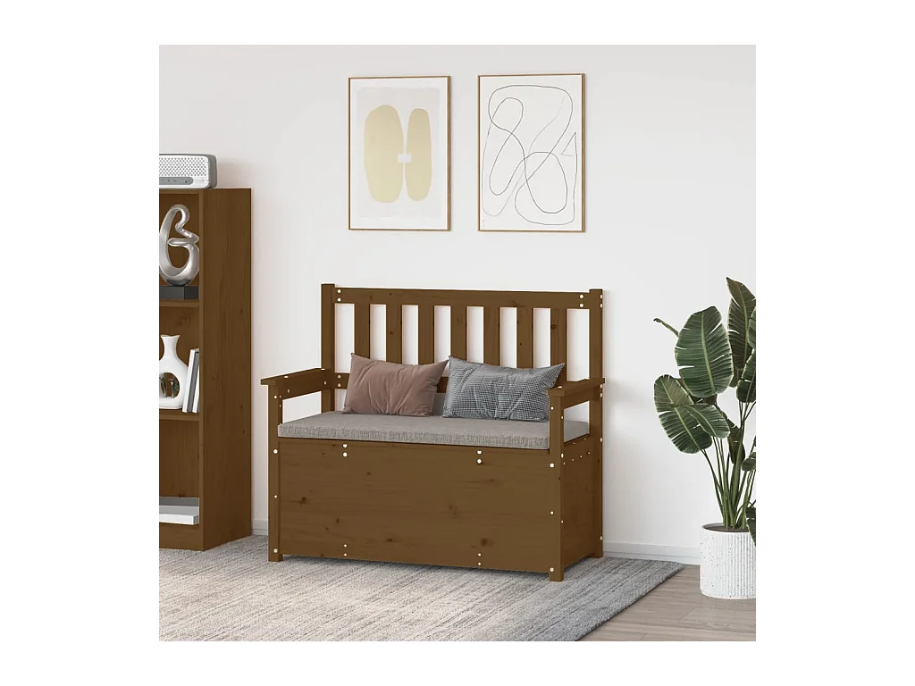 Banco Marrón Miel 112,5x51,5x96,5 cm Madera Maciza de Pino