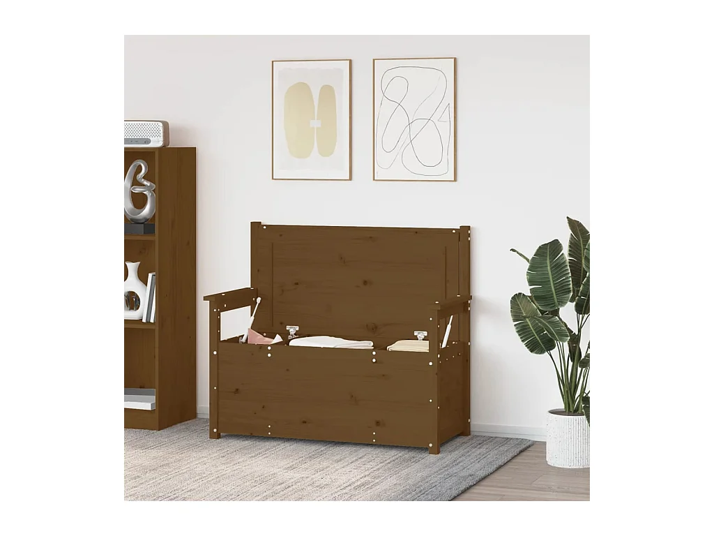 Banco Marrón Miel 112,5x51,5x96,5 cm Madera Maciza de Pino