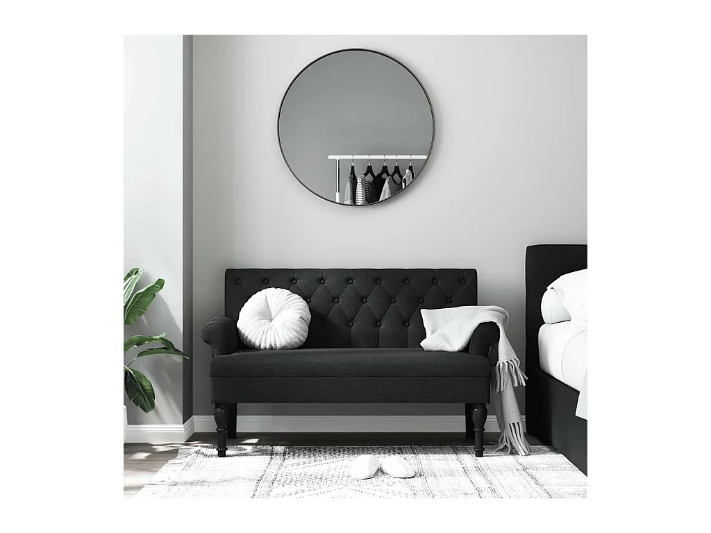 Bank met zwarte rugleuning 120x62x75,5 cm stof