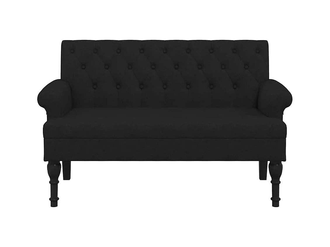 Bank met zwarte rugleuning 120x62x75,5 cm stof