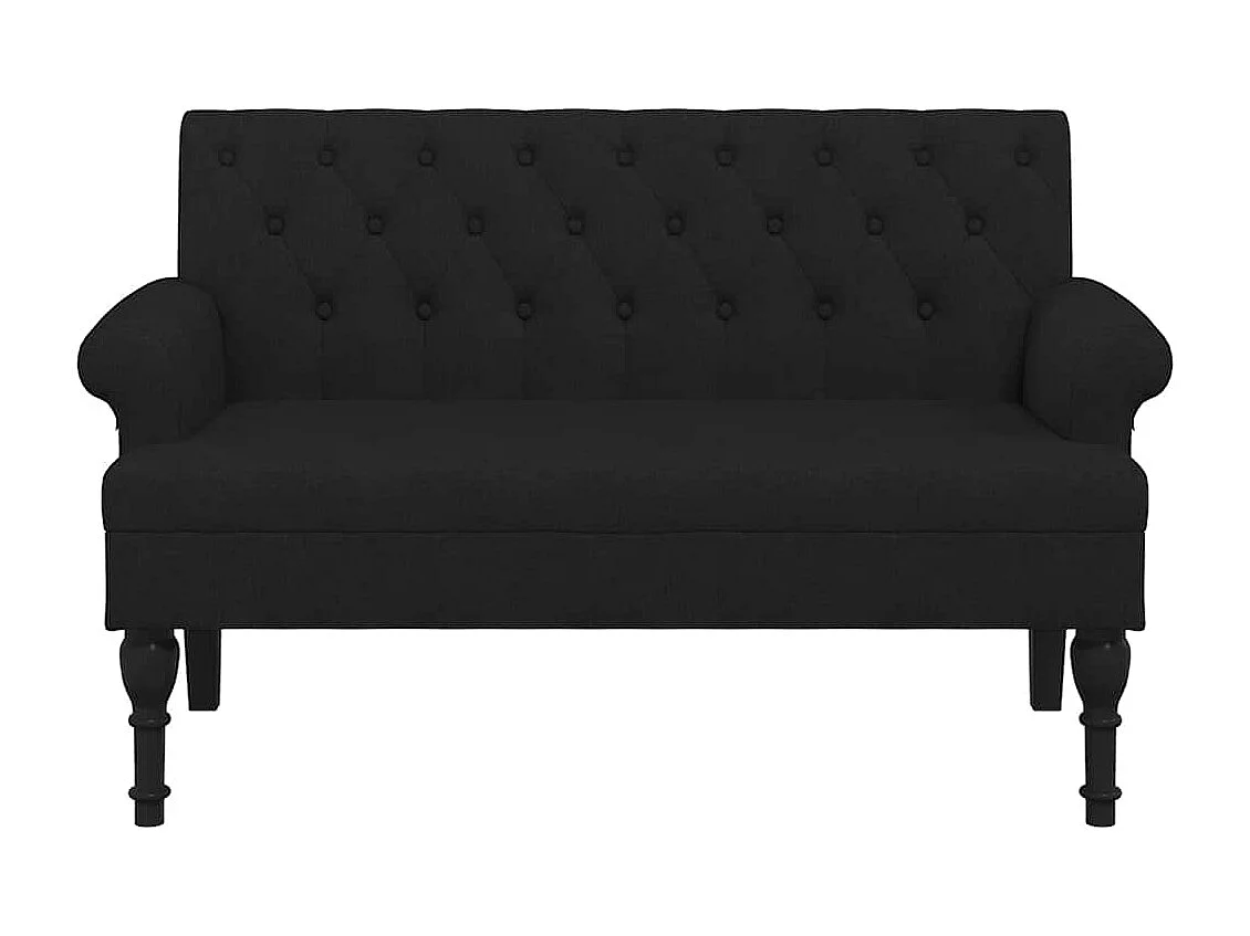 Banco con respaldo negro 120x62x75,5 cm tela