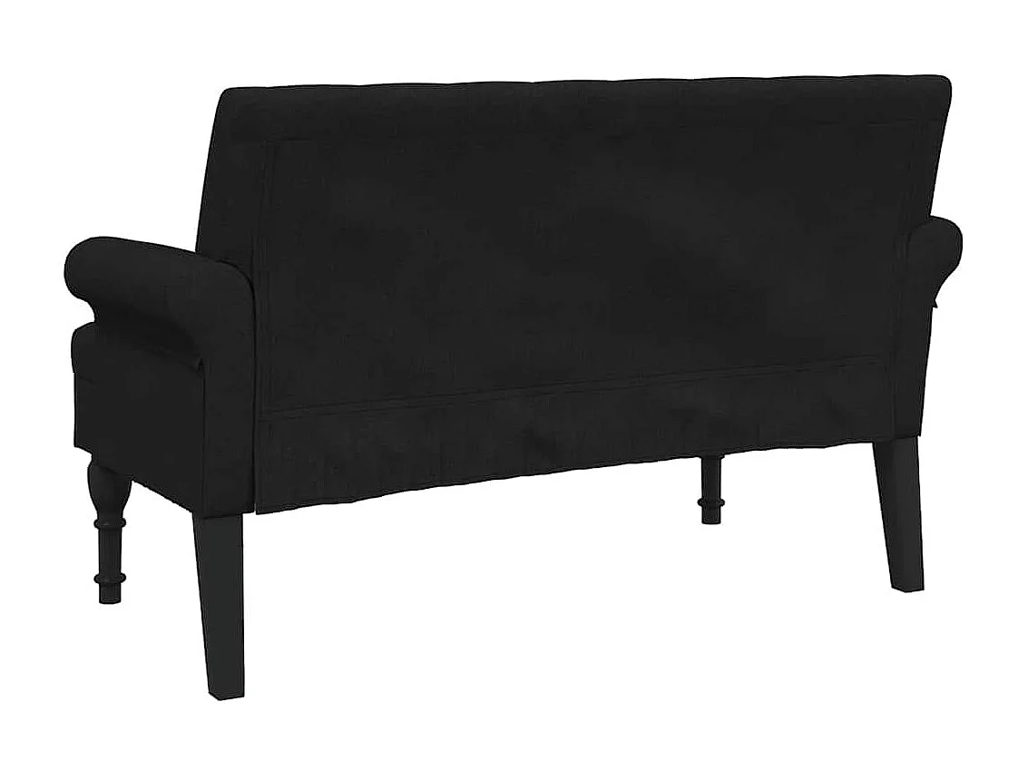 Banco con respaldo negro 120x62x75,5 cm tela