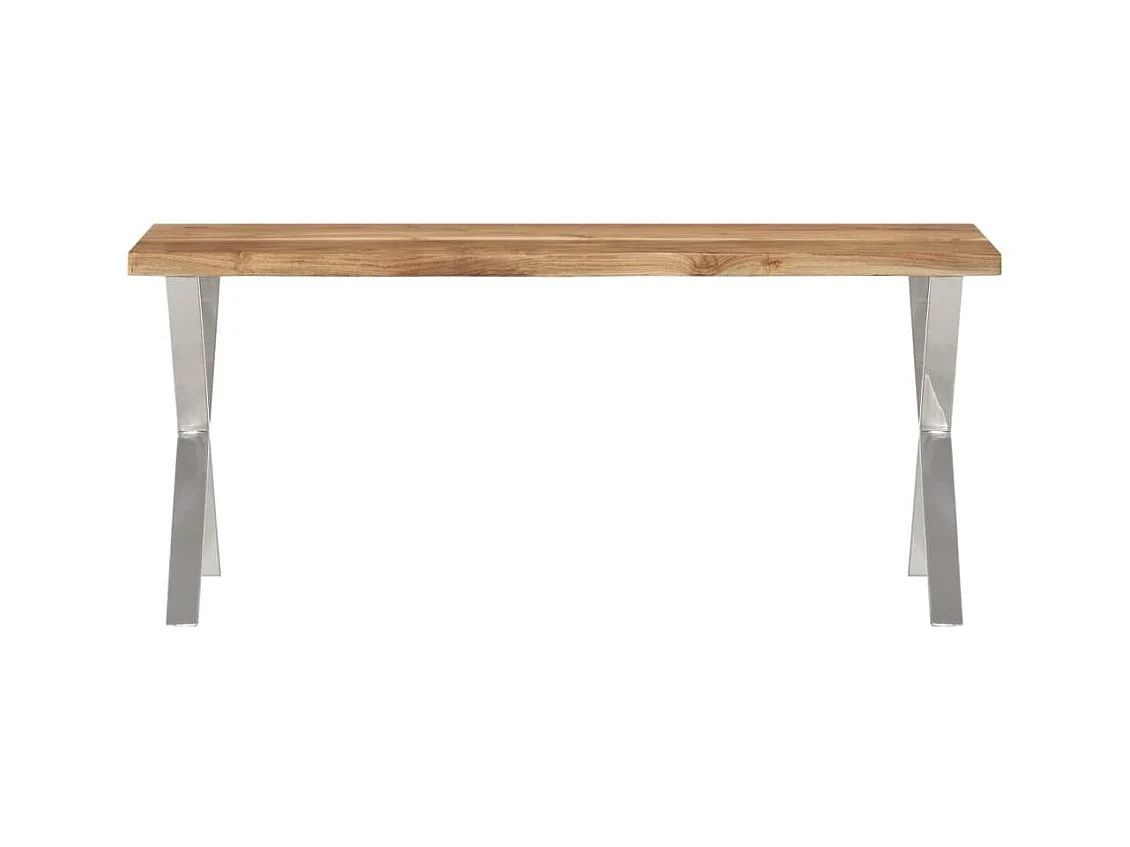 Banco con borde vivo 105 cm madera maciza de acacia