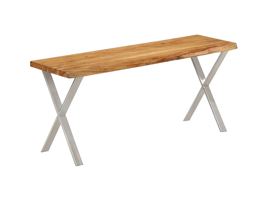 Banco con borde vivo 105 cm madera maciza de acacia