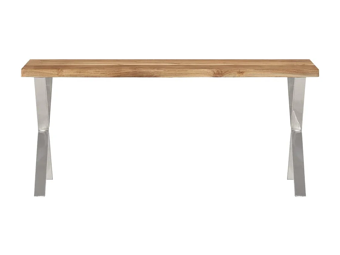 Banco con borde vivo 105 cm madera maciza de acacia