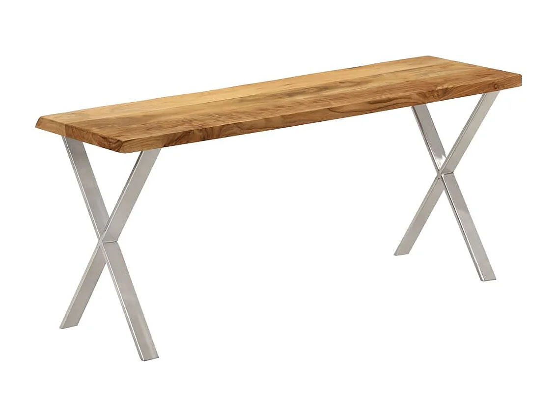 Banco con borde vivo 105 cm madera maciza de acacia