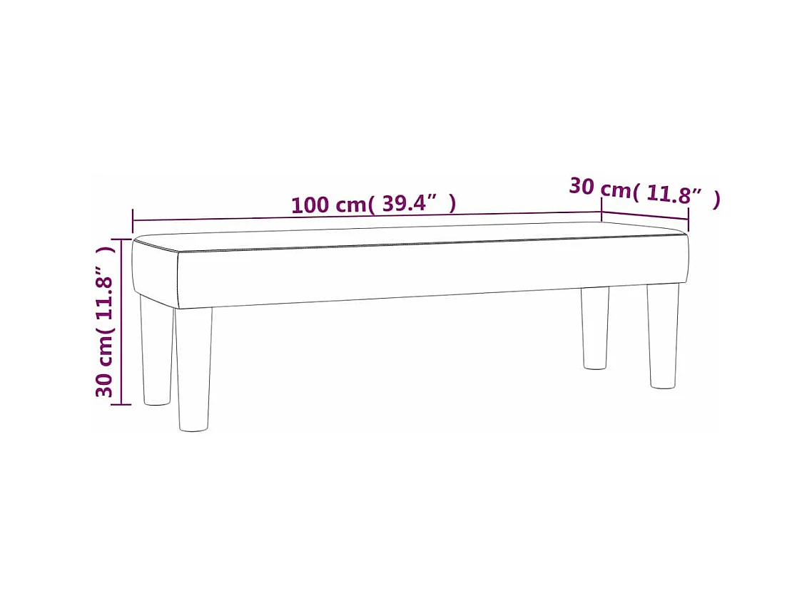 Banco crema 100 x 30 x 30 cm tela