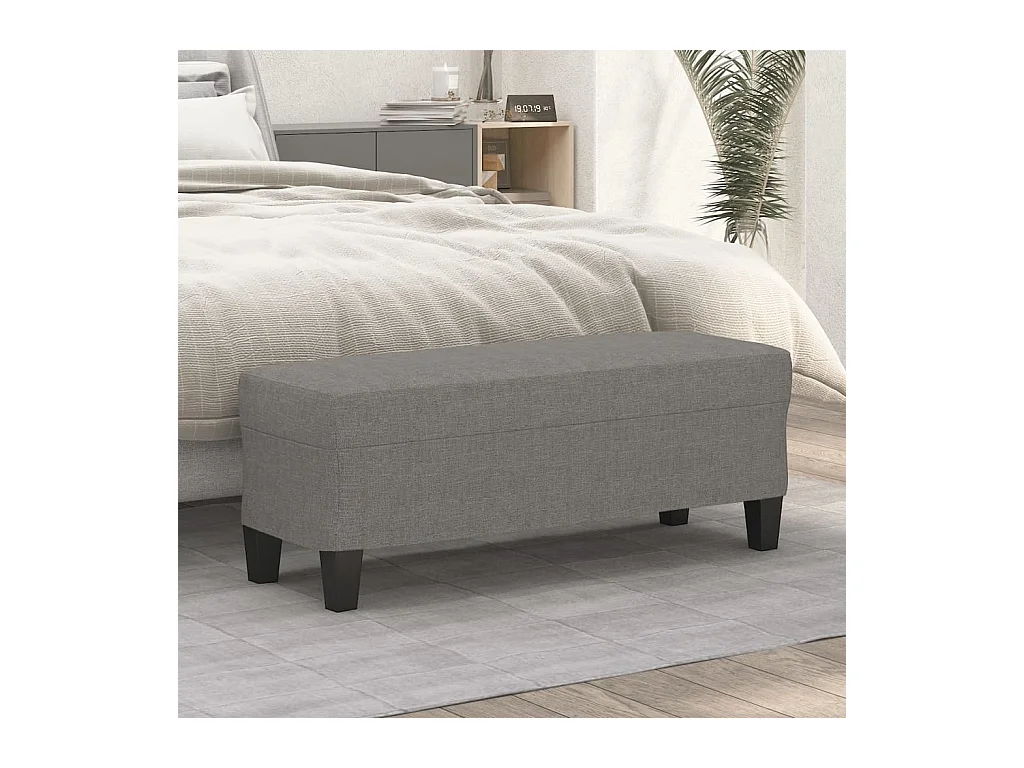 Banc Gris foncé 100x35x41 cm Tissu