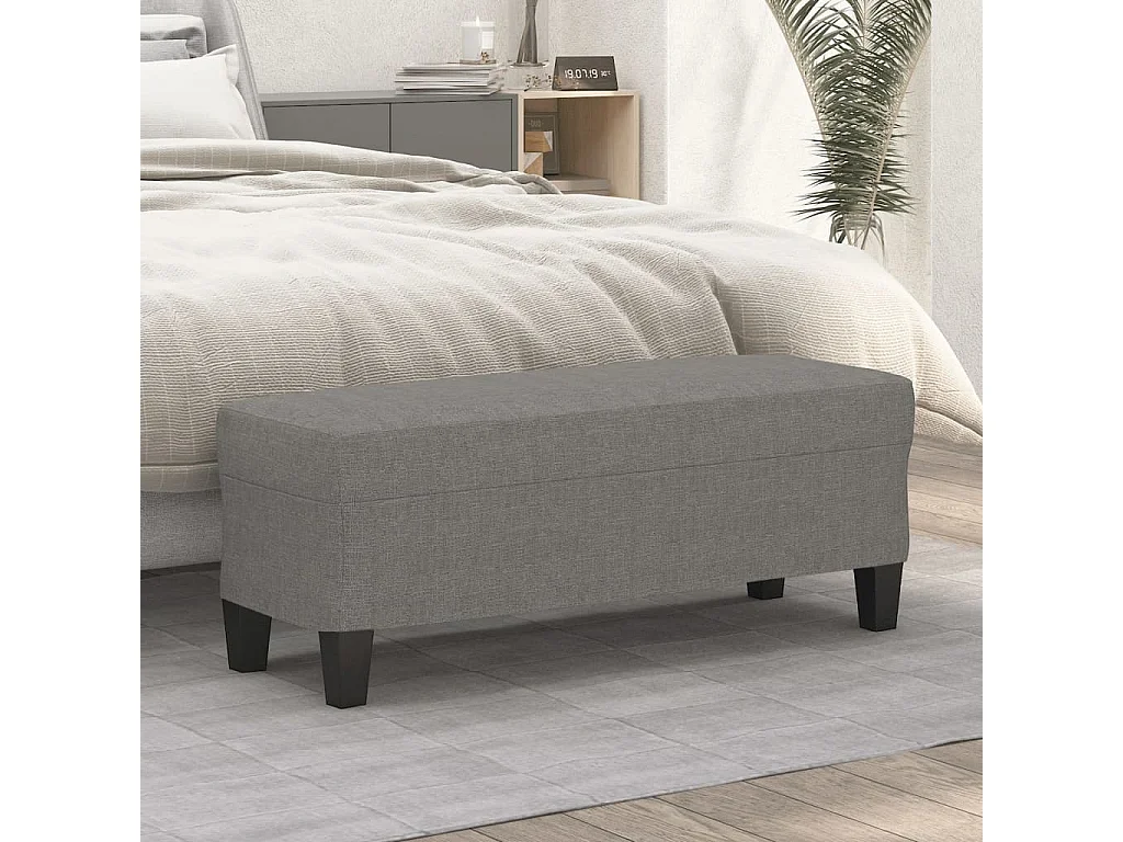 Banc Gris foncé 100x35x41 cm Tissu