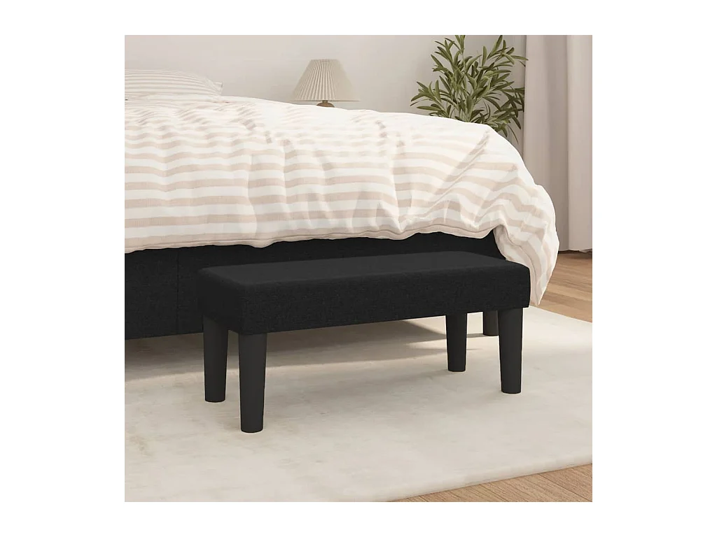 Zwarte bank 70x30x30 cm stof