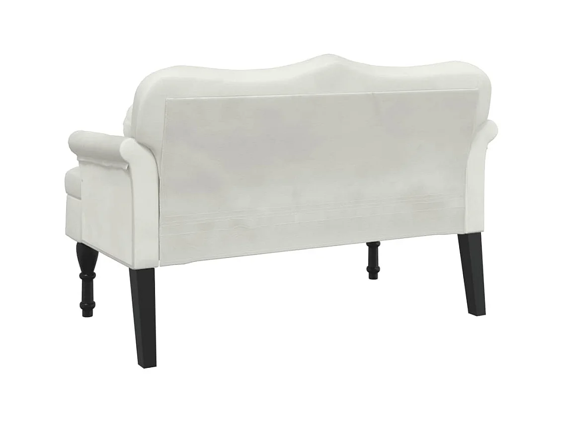 Banc avec coussins crème 120,5x65x75 cm velours