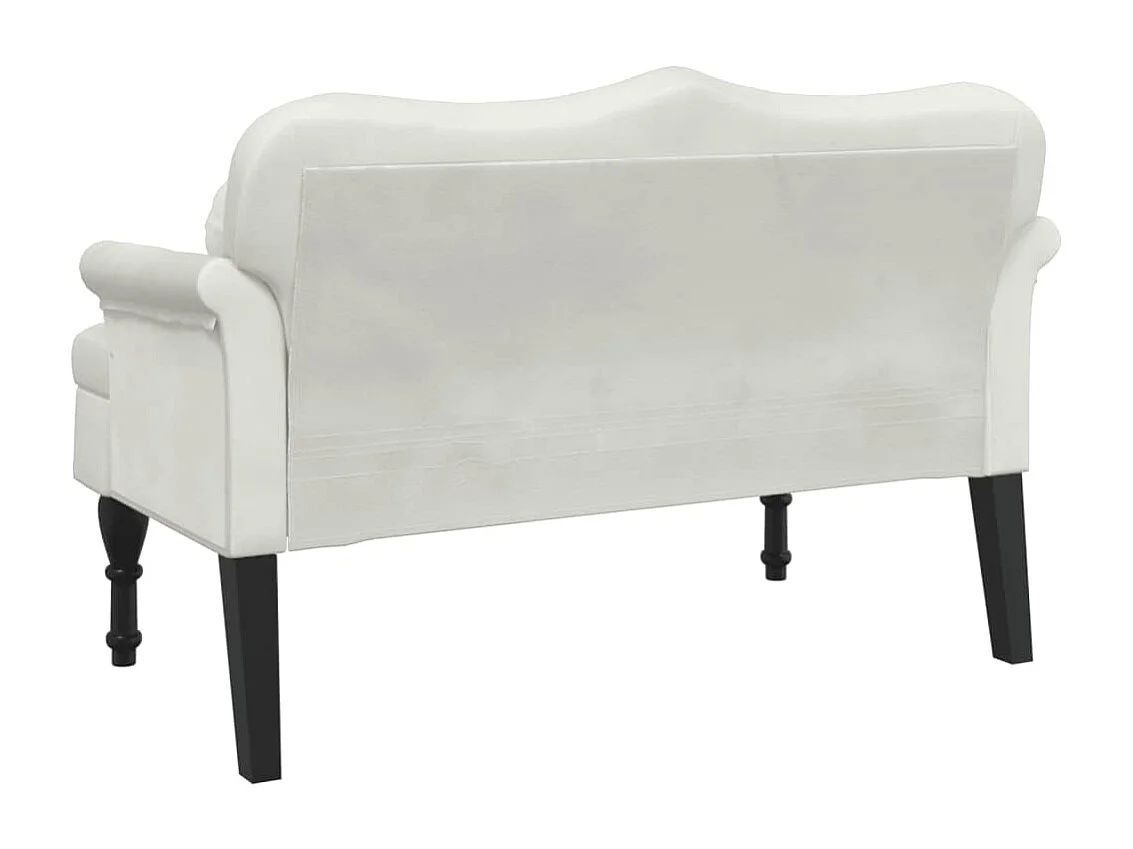 Banco con cojines color crema 120,5x65x75 cm terciopelo