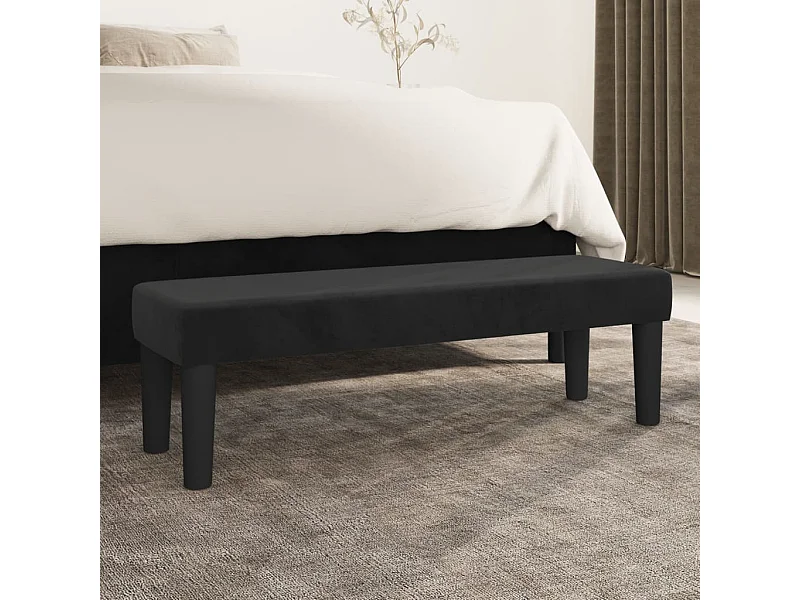 Panca nera 100x30x30 cm velluto