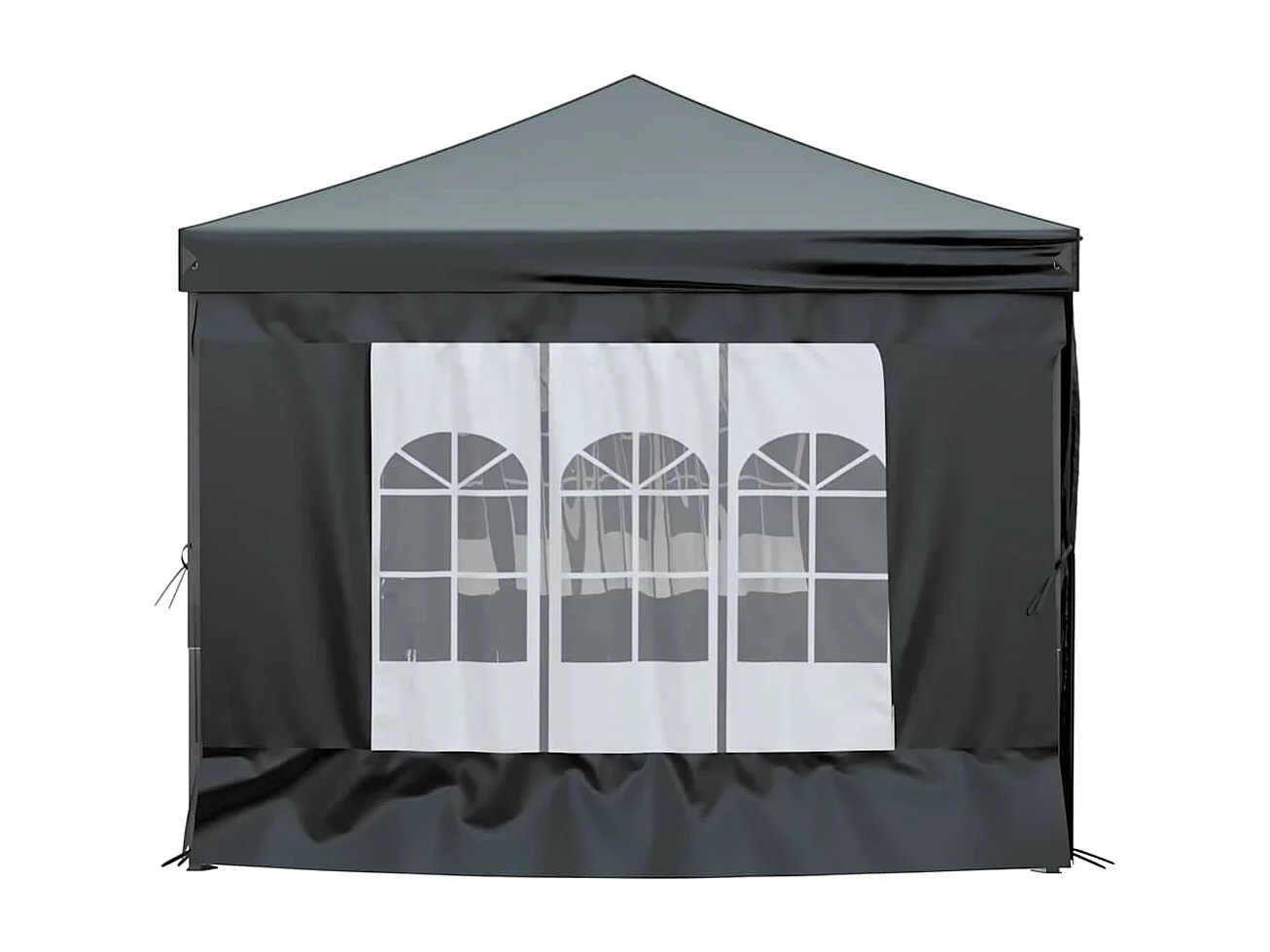 Tenda pieghevole per ricevimenti con pareti Nero 3x6 m