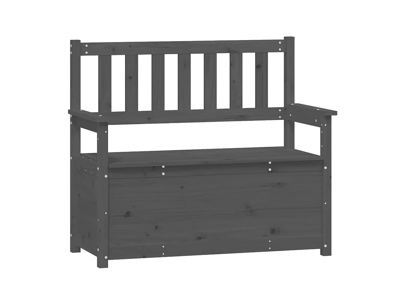 Grijze bank 112,5x51,5x96,5 cm massief grenenhout