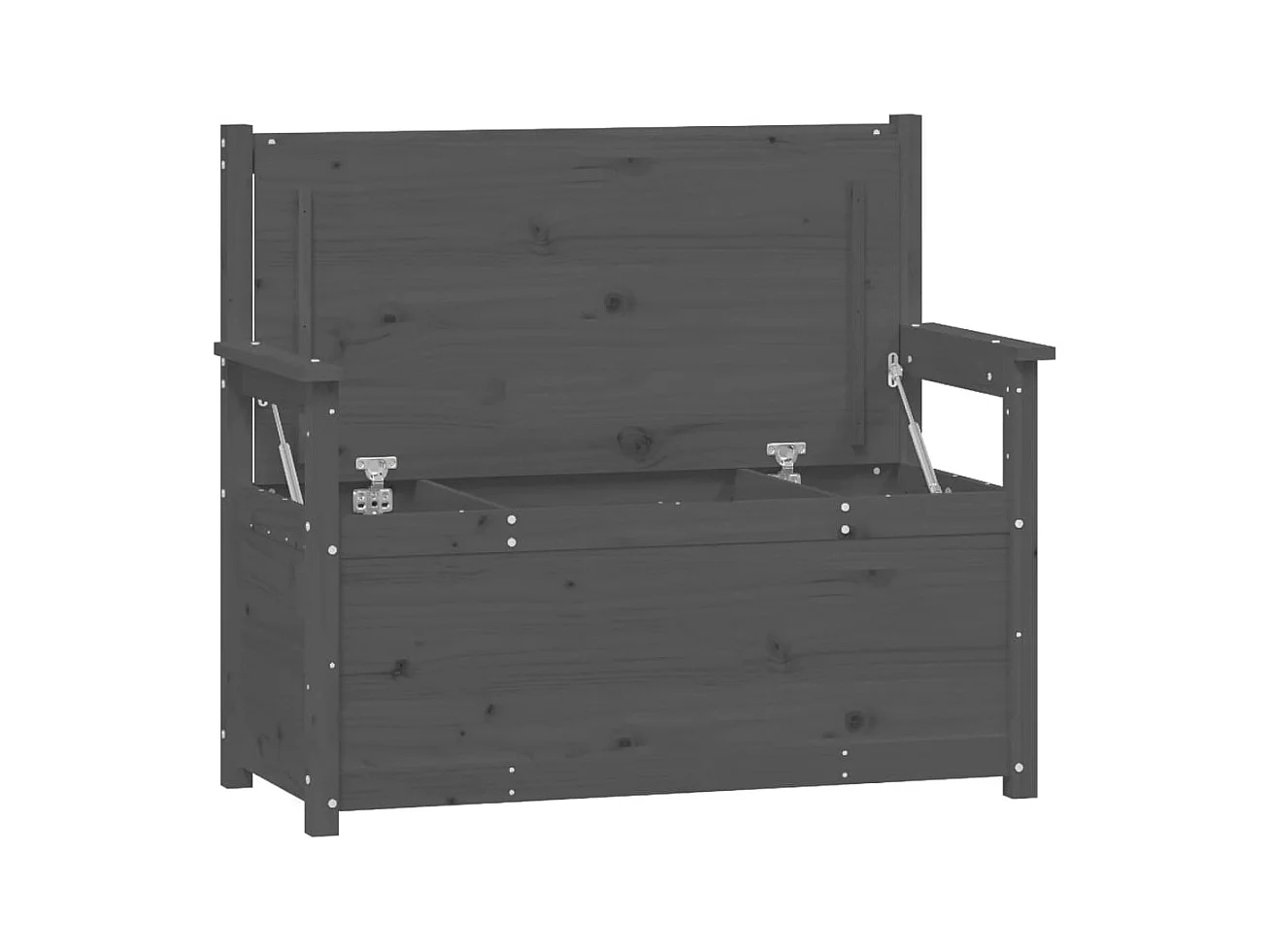 Grijze bank 112,5x51,5x96,5 cm massief grenenhout