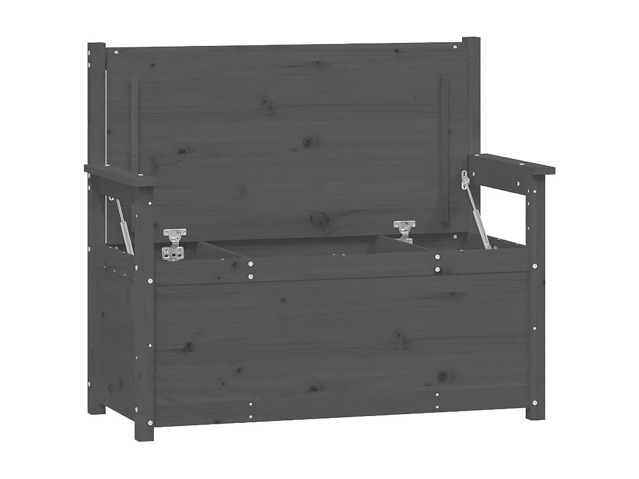 Panca grigia 112,5x51,5x96,5 cm in legno di pino massello