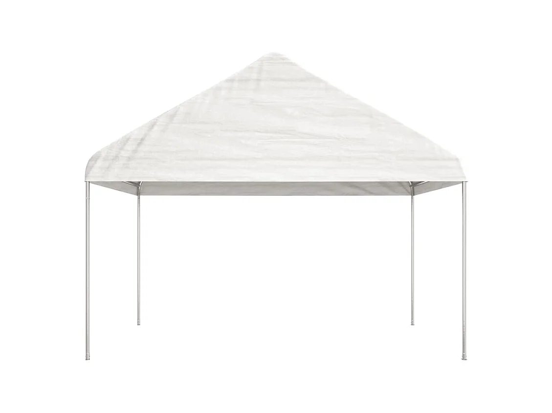 Gazebo con tetto bianco 17,84x4,08x3,22 m in polietilene