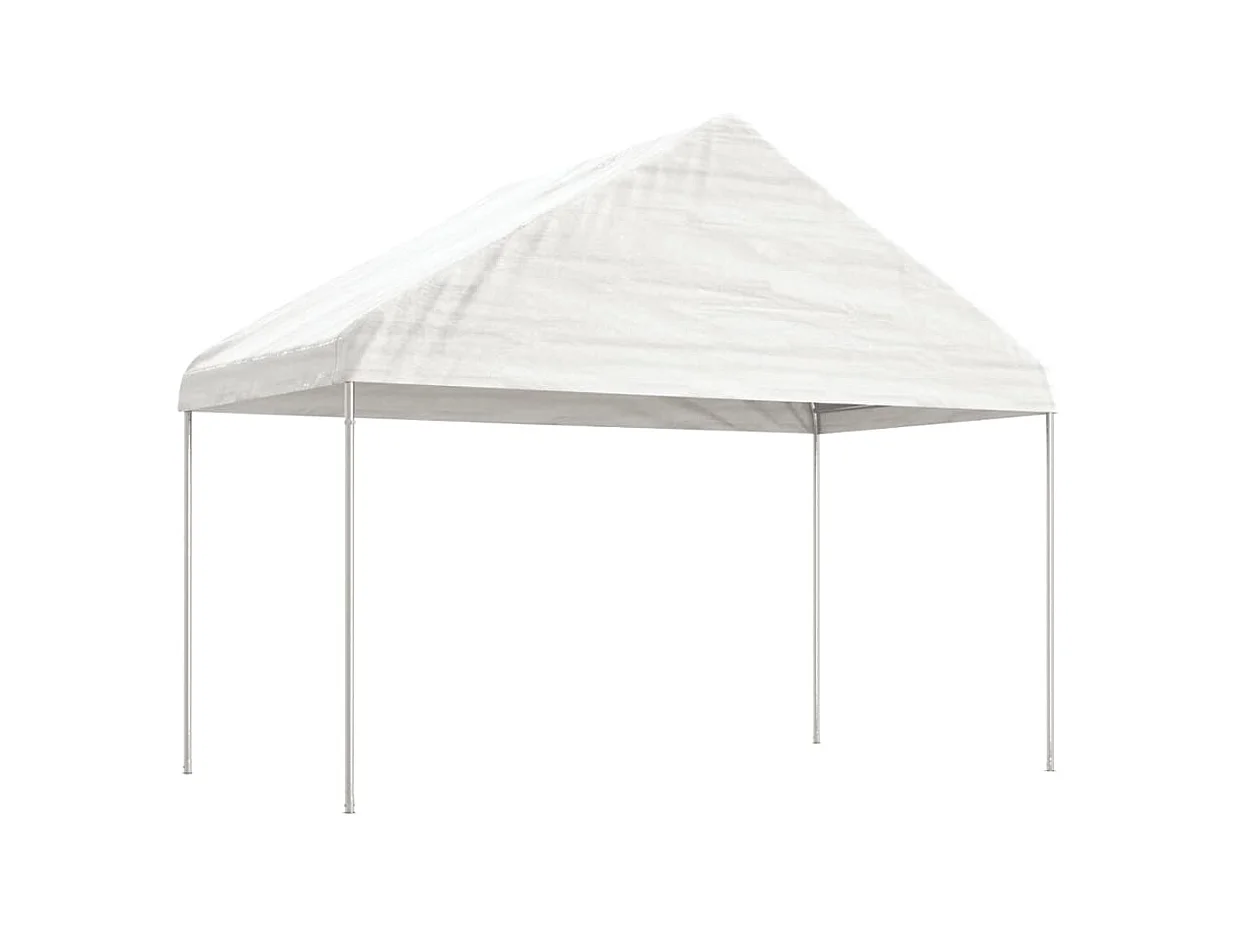 Gazebo con tetto bianco 17,84x4,08x3,22 m in polietilene
