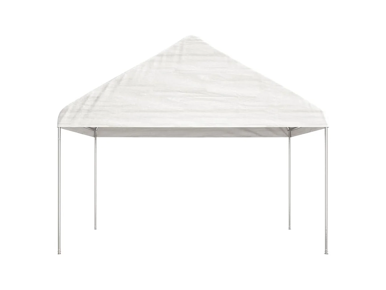 Gazebo con tetto bianco 17,84x4,08x3,22 m in polietilene