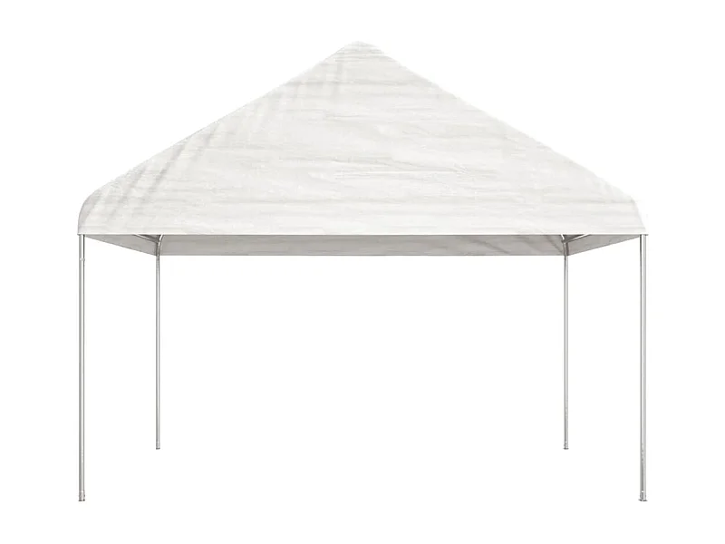 Gazebo con tetto bianco 17,84x4,08x3,22 m in polietilene