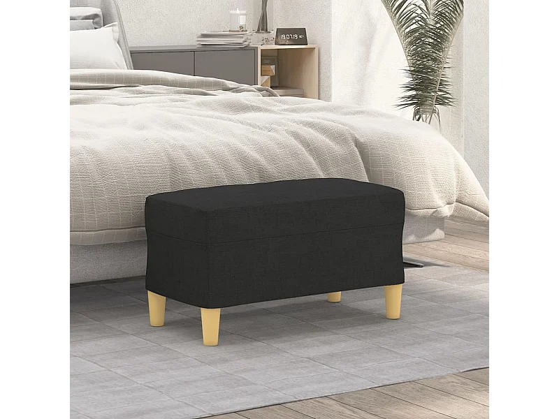 Panca nera 70x35x41 cm in tessuto