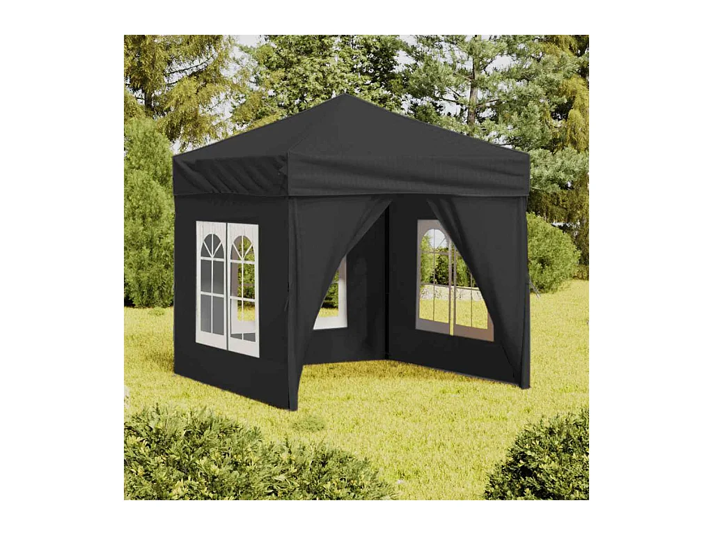 Carpa de recepción plegable con paredes Antracita 2x2 m