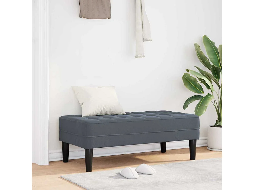 Donkergrijze bank 113 x 57 x 39 cm fluweel