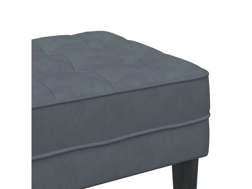 Donkergrijze bank 113 x 57 x 39 cm fluweel