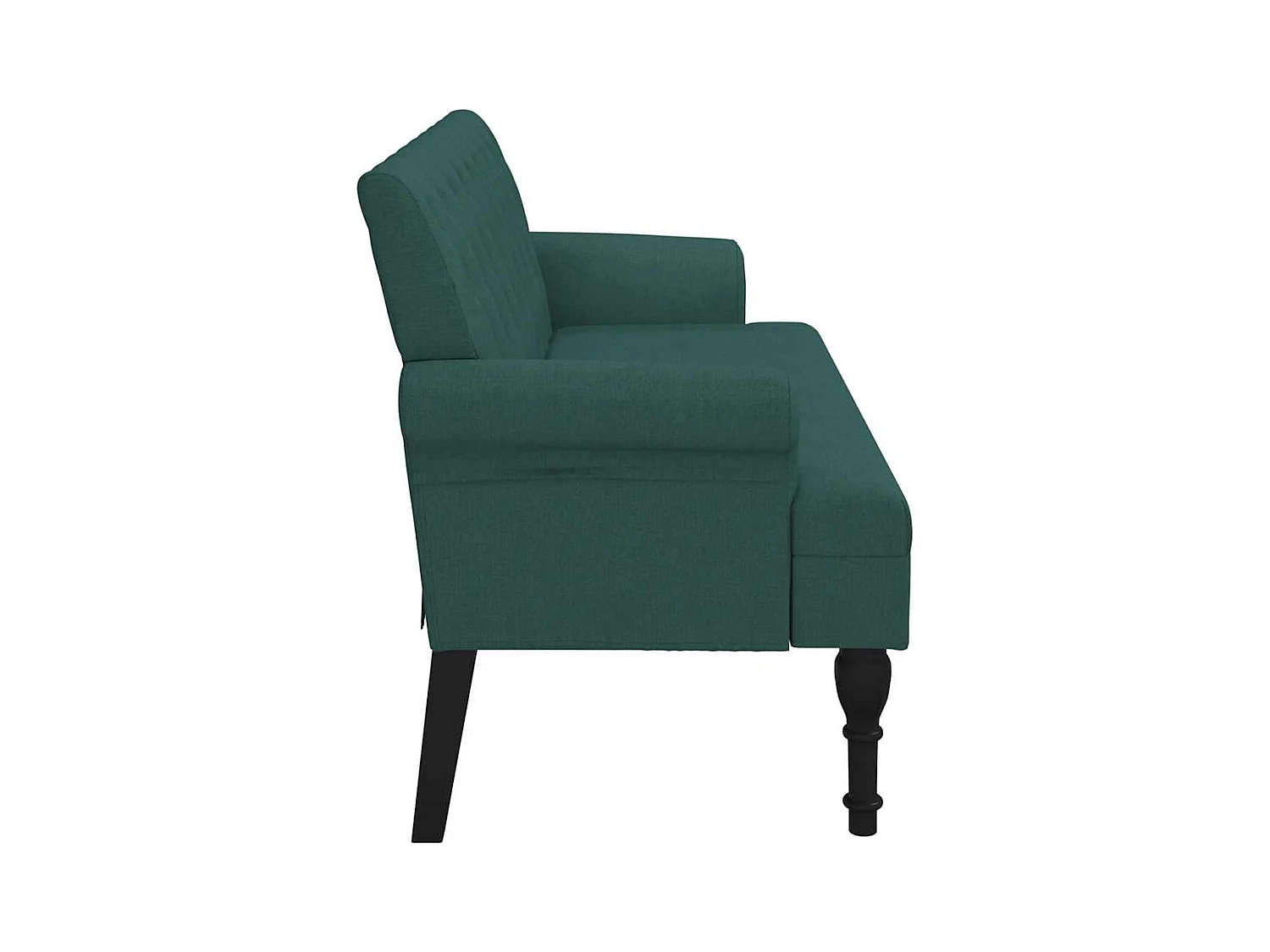 Bank mit dunkelgrüner Rückenlehne 120x62x75,5 cm Stoff