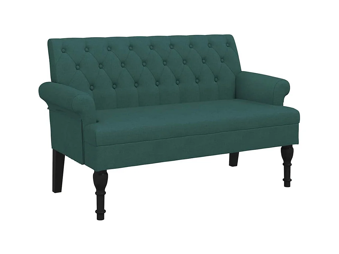 Banc avec dossier vert foncé 120x62x75,5 cm tissu