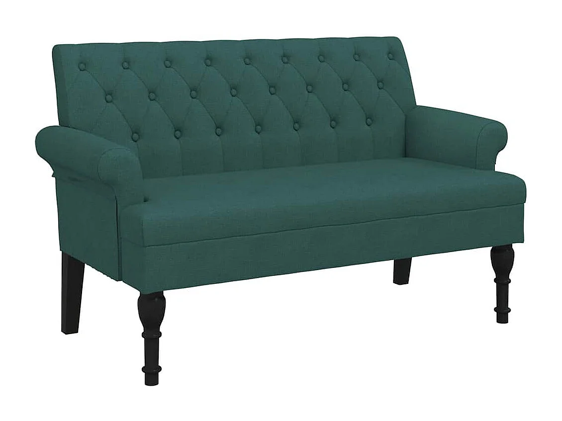 Banc avec dossier vert foncé 120x62x75,5 cm tissu