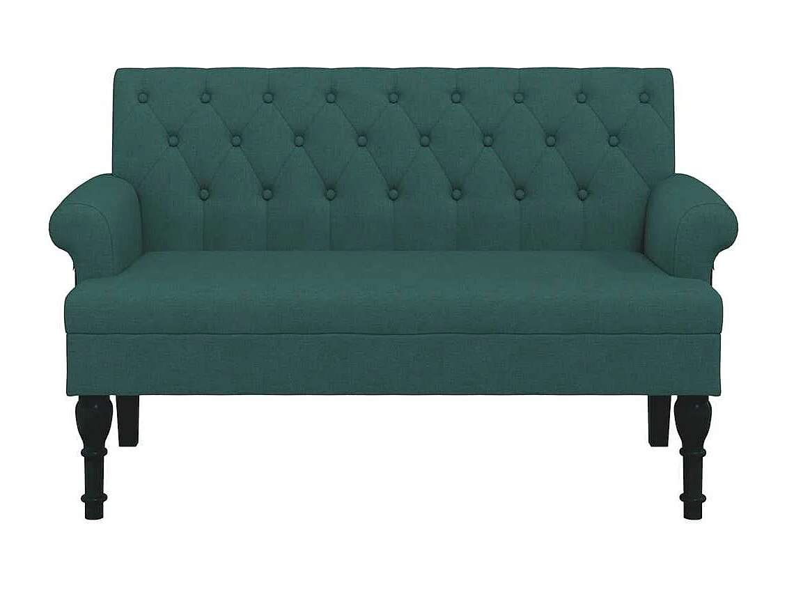 Banc avec dossier vert foncé 120x62x75,5 cm tissu