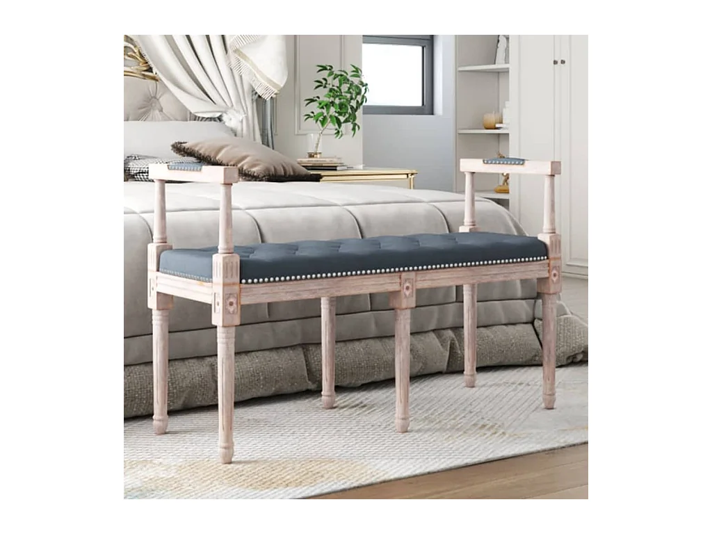 Donkergrijze bank 110x40x70 cm fluweel