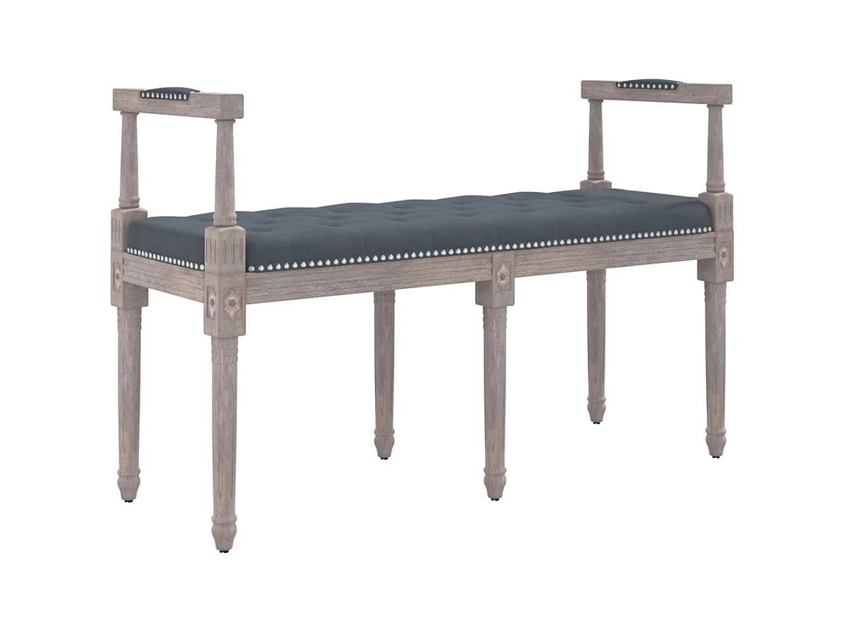 Donkergrijze bank 110x40x70 cm fluweel