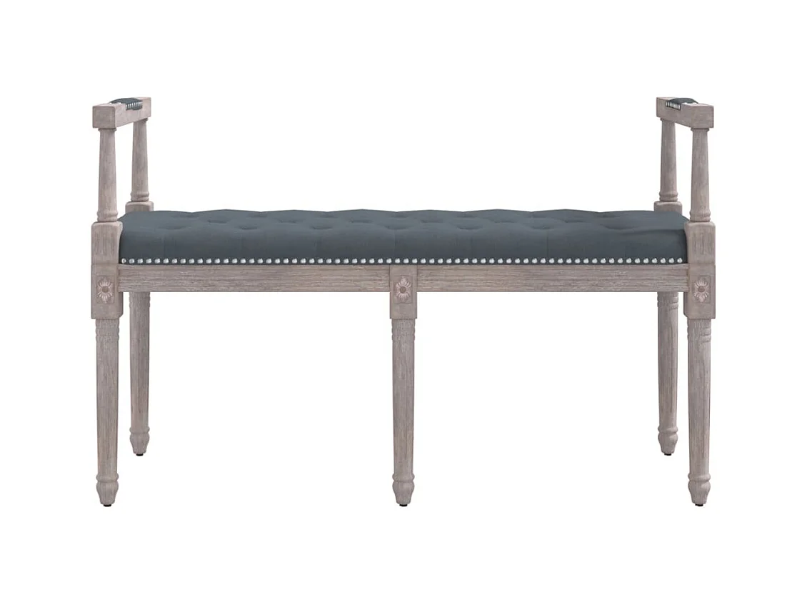 Donkergrijze bank 110x40x70 cm fluweel