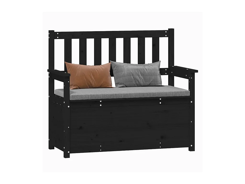 Zwarte bank 112,5x51,5x96,5 cm massief grenenhout