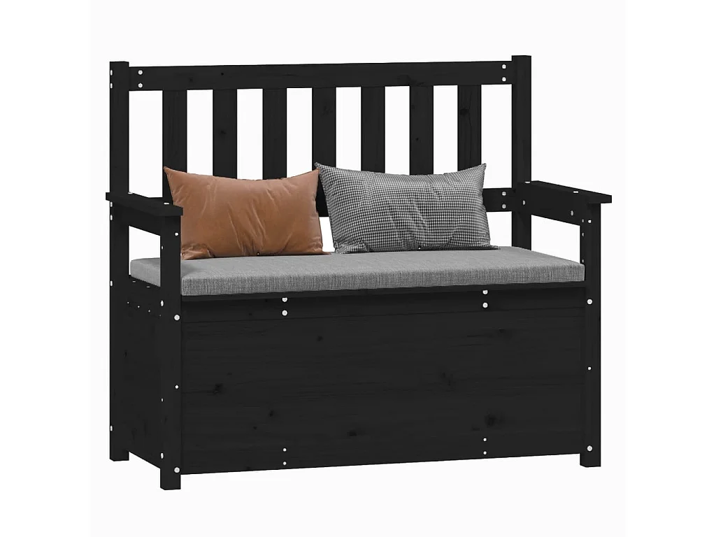 Banco Negro 112,5x51,5x96,5 cm Madera Maciza de Pino