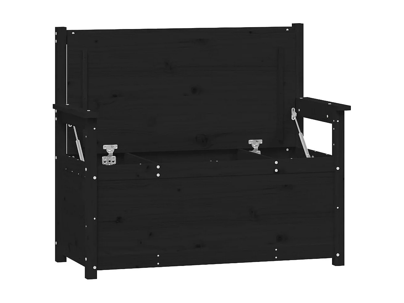 Banco Negro 112,5x51,5x96,5 cm Madera Maciza de Pino