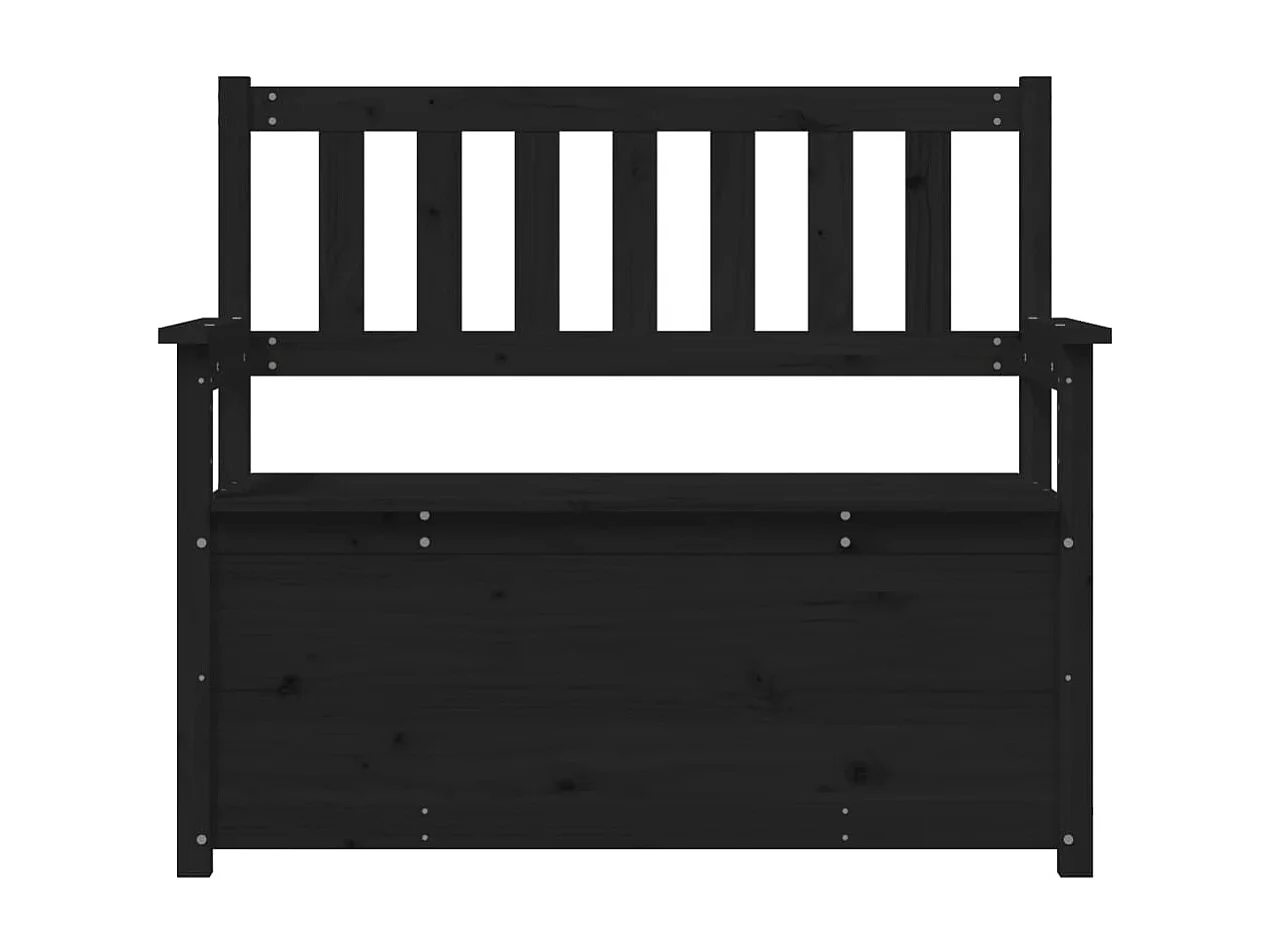 Banco Negro 112,5x51,5x96,5 cm Madera Maciza de Pino