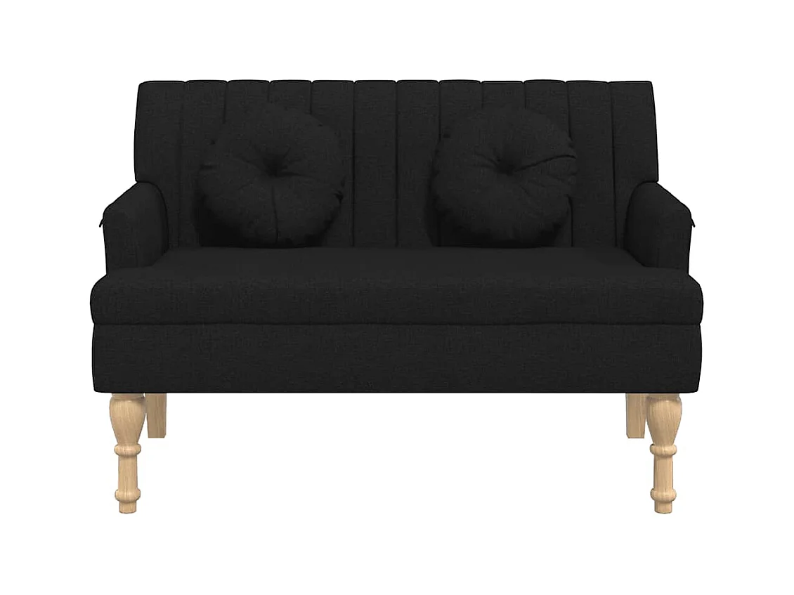 Bank met zwarte kussens 113x64,5x75,5 cm stof
