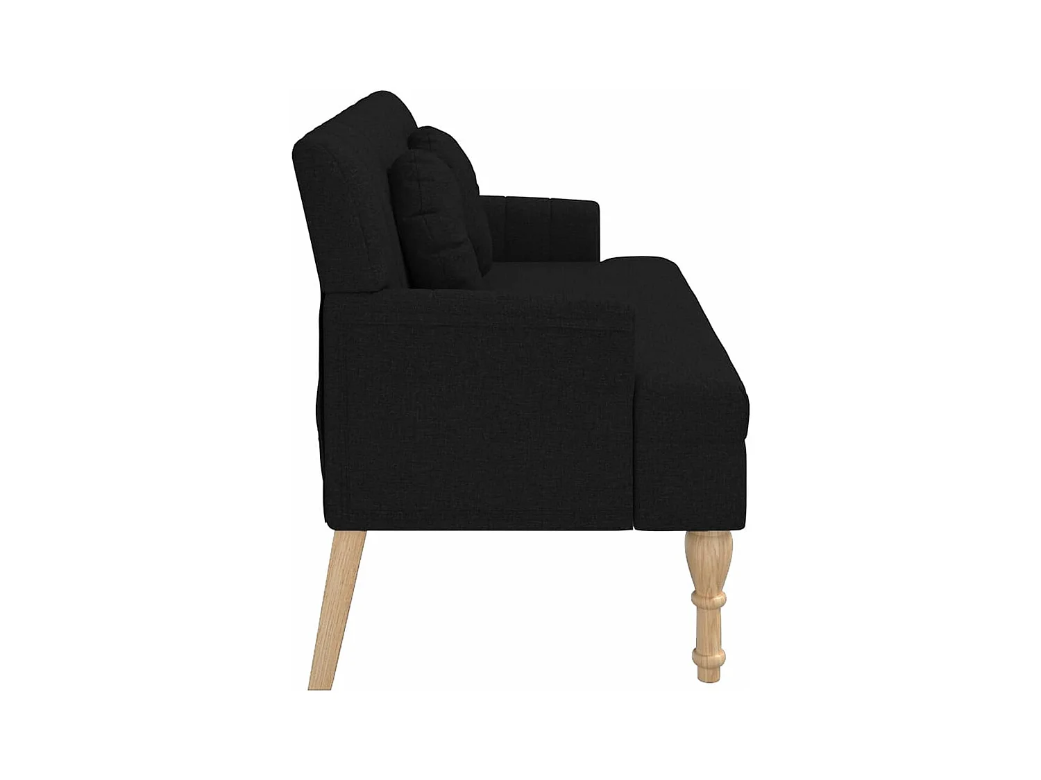 Bank met zwarte kussens 113x64,5x75,5 cm stof