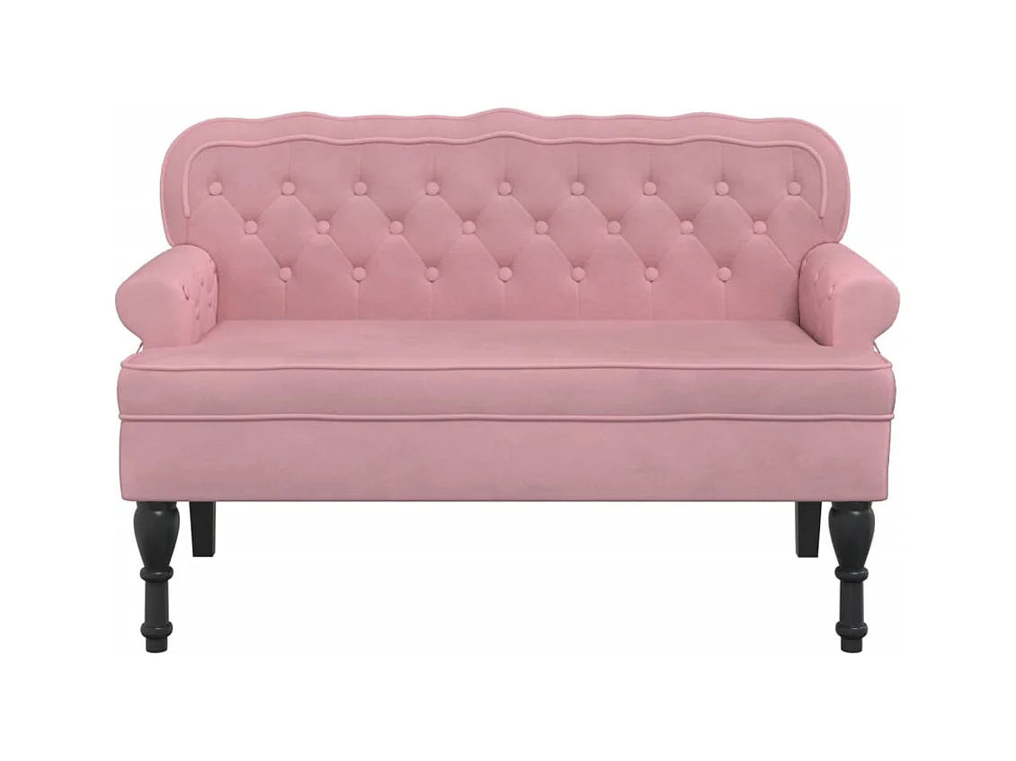 Banc avec dossier rose 119,5x64,5x75 cm velours