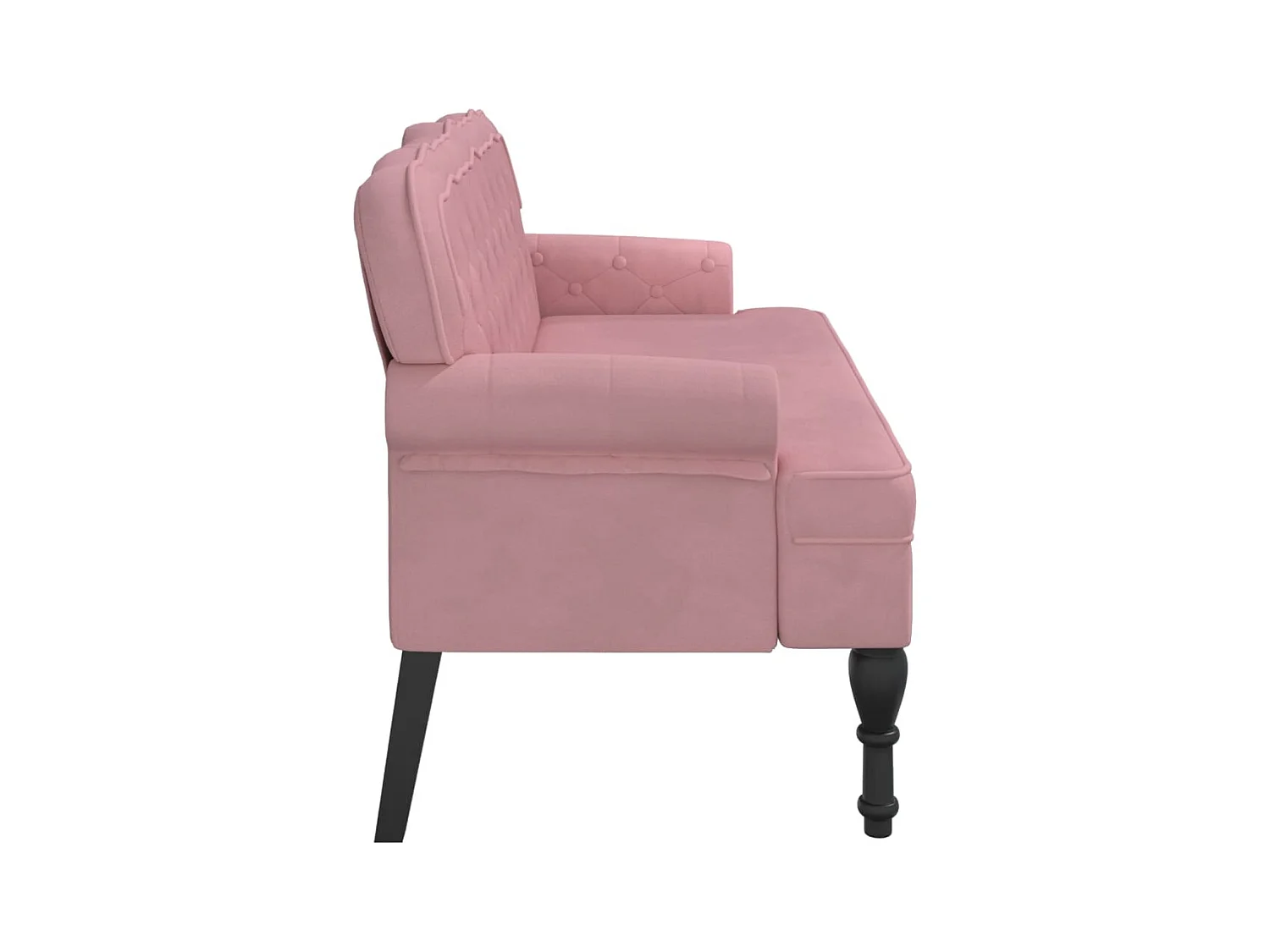 Banc avec dossier rose 119,5x64,5x75 cm velours