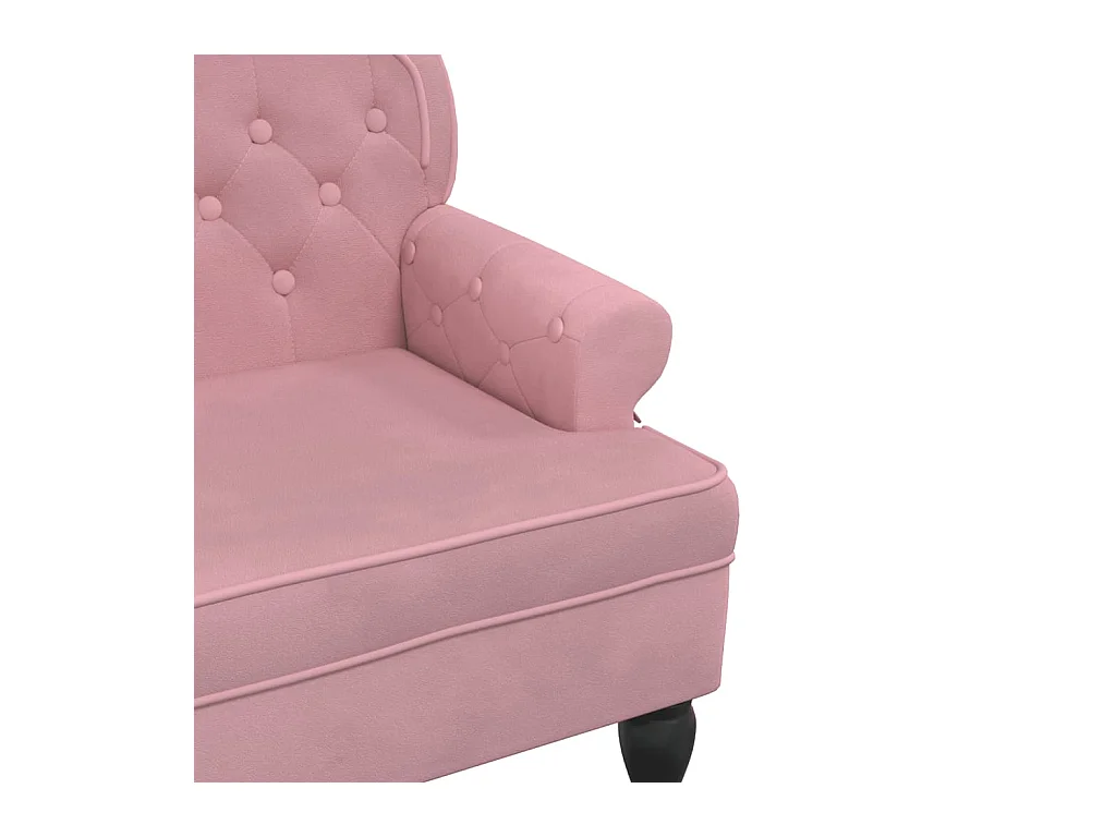 Banc avec dossier rose 119,5x64,5x75 cm velours