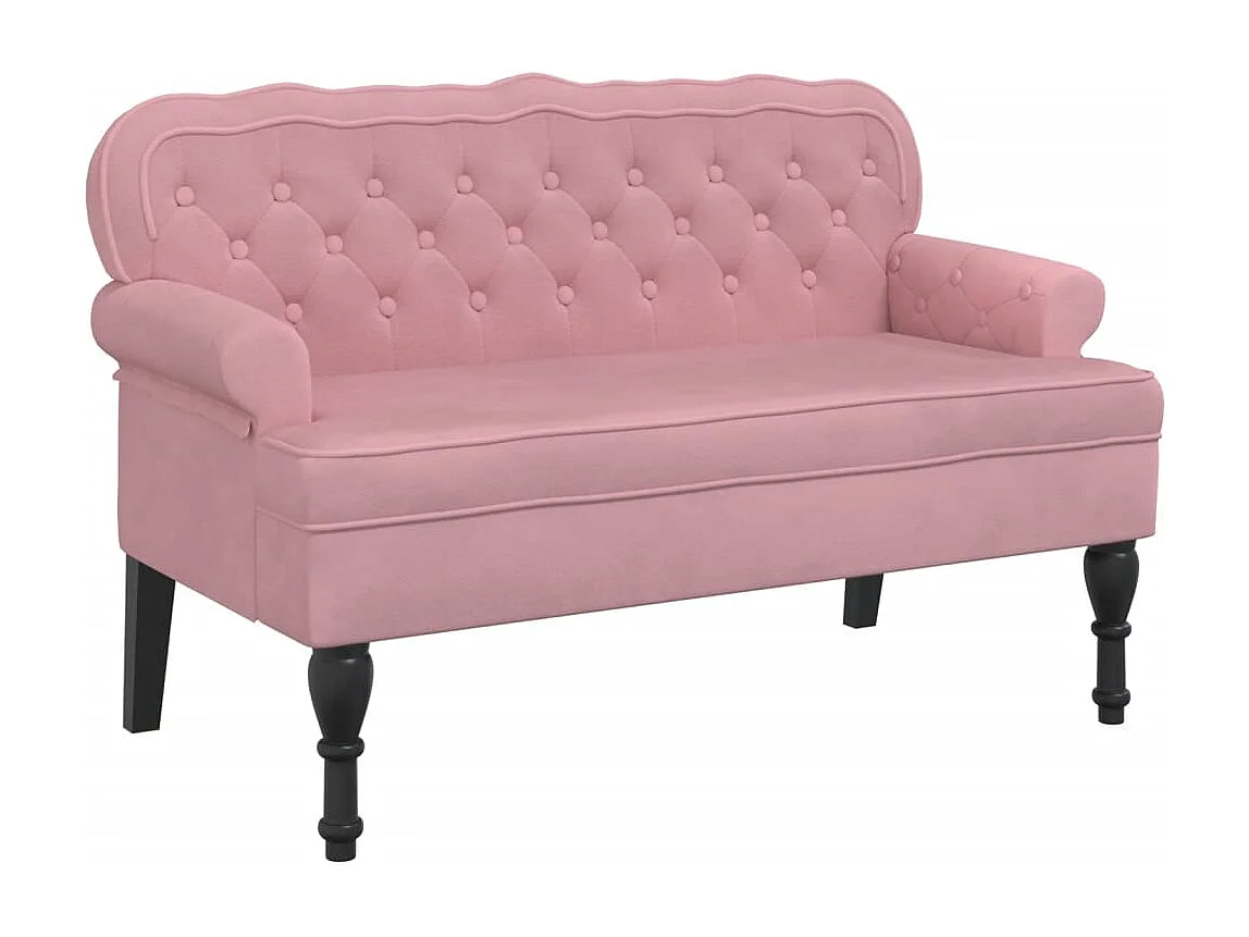 Banc avec dossier rose 119,5x64,5x75 cm velours