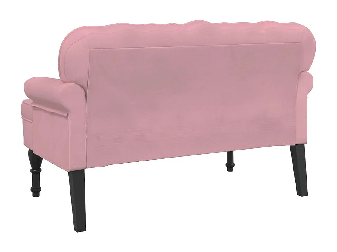 Banc avec dossier rose 119,5x64,5x75 cm velours