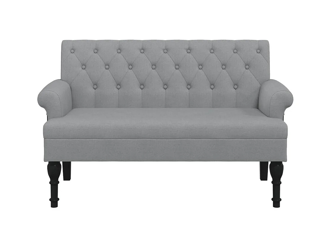 Bank met lichtgrijze rugleuning 120x62x75,5 cm stof